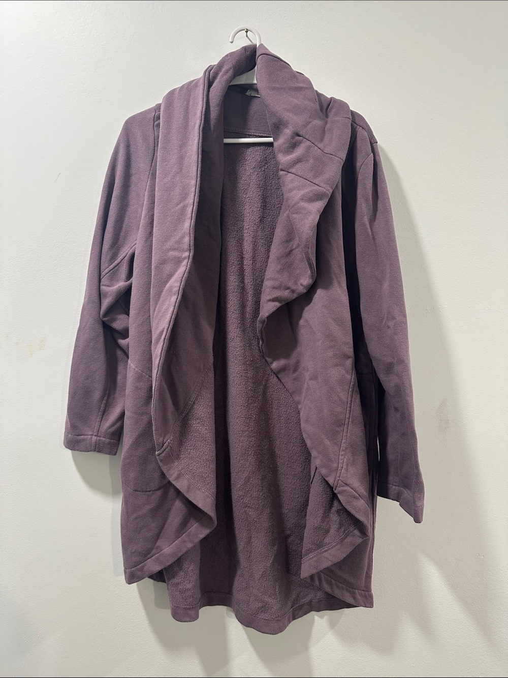 Olive & Oak Draped Open Cardigan - Dusty Mauve